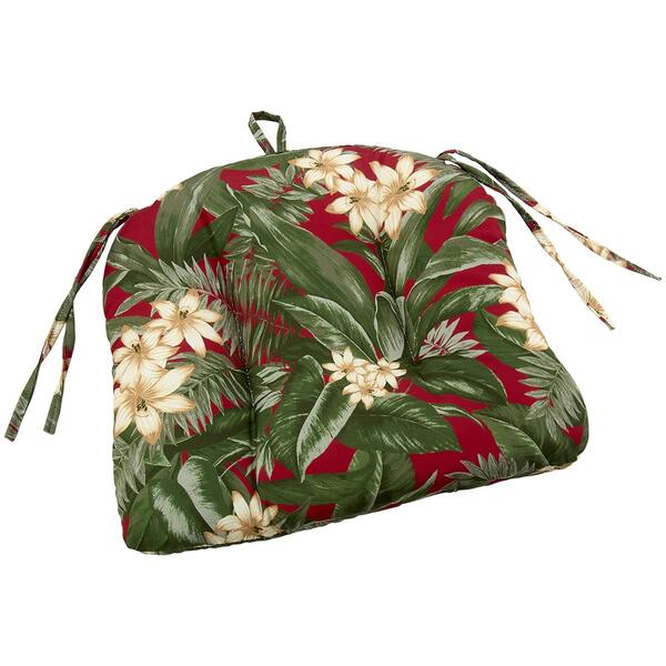 Leaf and Floral Seat Cushion - image 