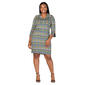 Plus Size 24/7 Comfort Apparel Green Geometric Collar Mini Dress - image 1