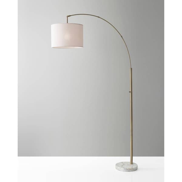 Adesso Bowery Antique Brass Arc Floor Lamp