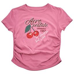 Girls (7-16) Aeropostale Short Sleeve Side Cinched Cherry Tee