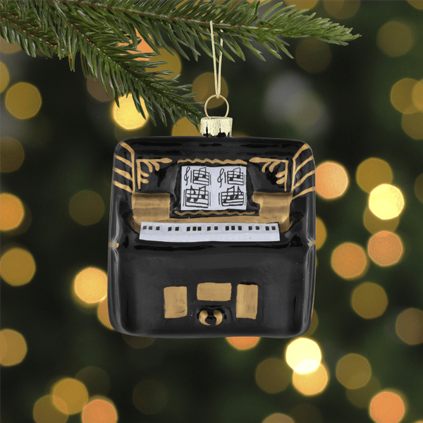 Northlight 3in. Black & Gold Organ Glass Christmas Ornament