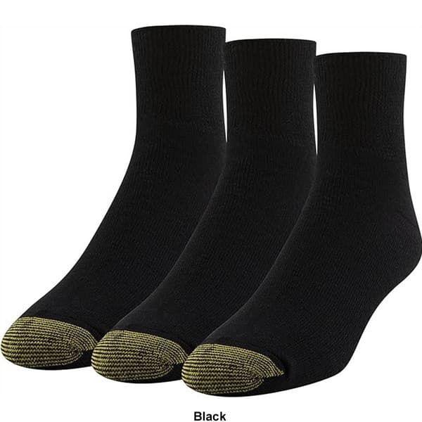 Mens Gold Toe&#174; 3pk. Wellness Non Binding Quarter Socks