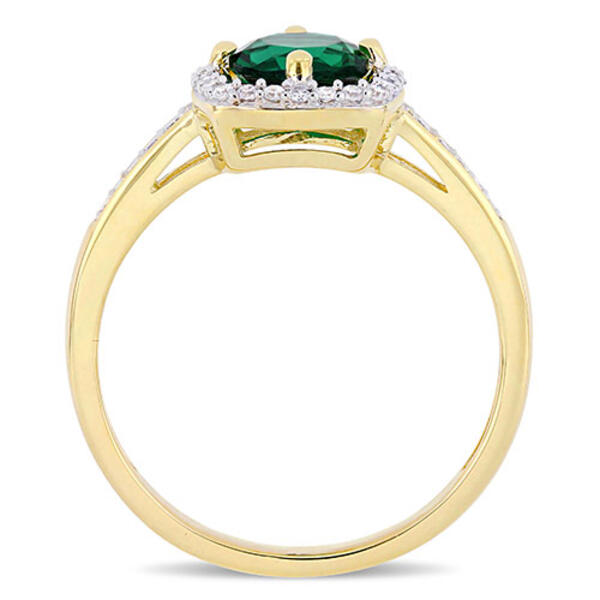 Gemstone Classics&#8482; 10kt. Gold & Emerald Square Halo Ring