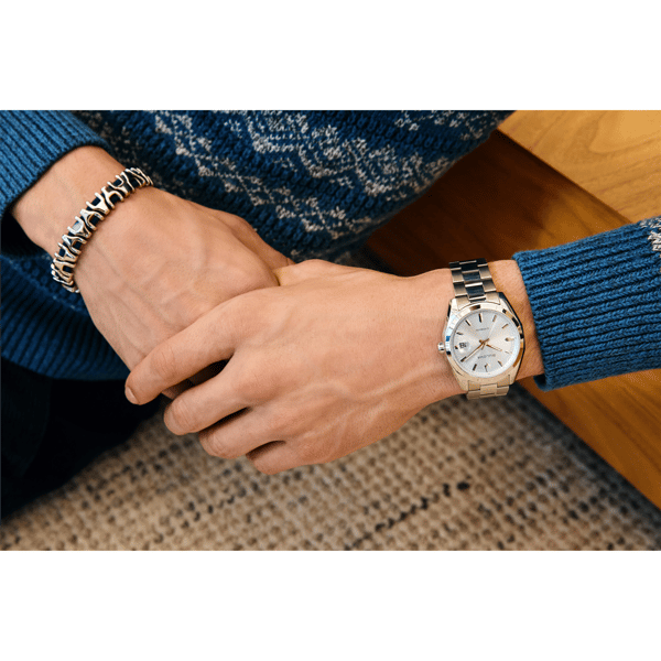Mens Bulova Surveyor Light Blue Dial Bracelet Watch - 96B469