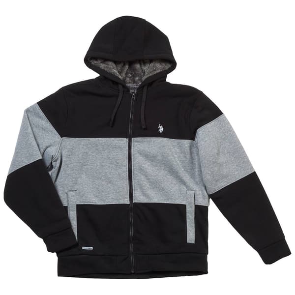 Mens U.S. Polo Assn.&#40;R&#41; Sherpa Color Block Hoodie - image 
