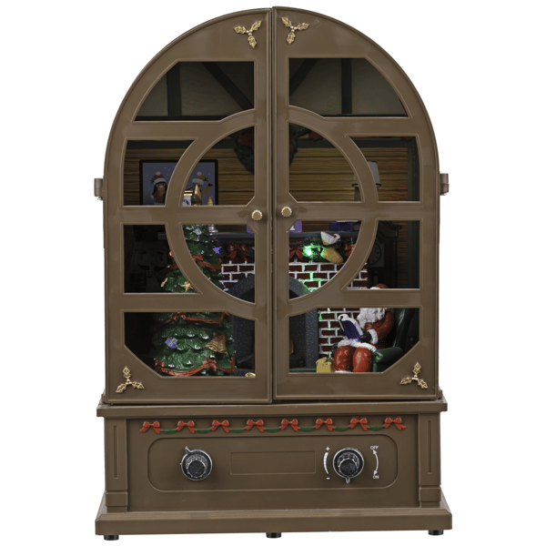 Northlight LED & Musical Retro Radio with Santa Scene Decor