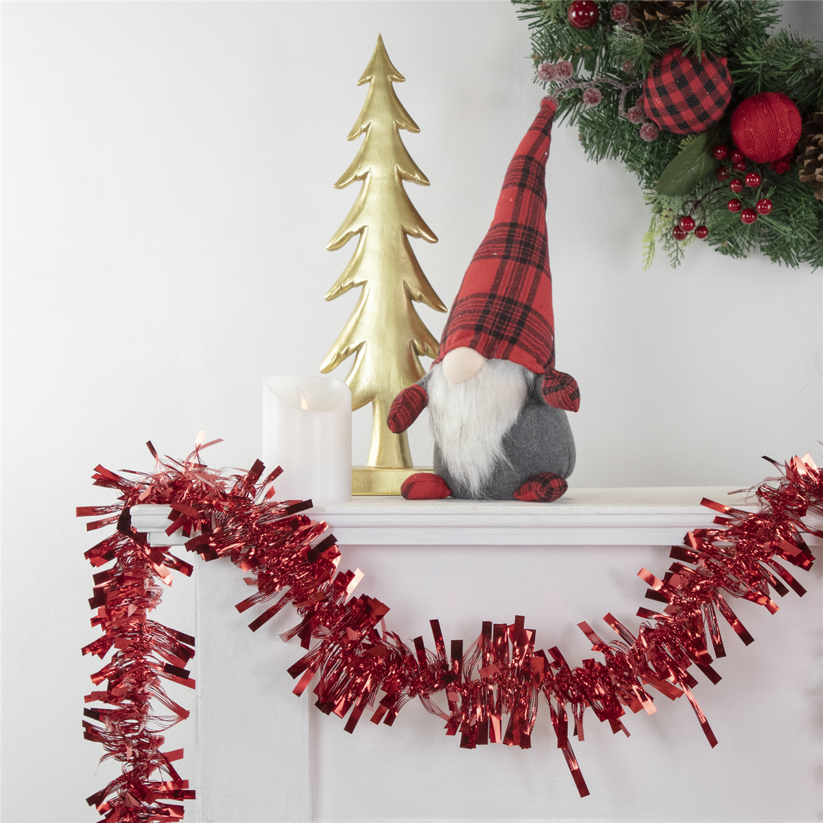 Northlight 50ft. Red Boa Wide Cut Tinsel Christmas Garland