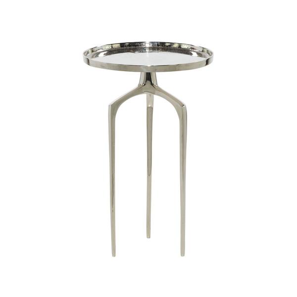 9th & Pike(R) Contemporary Silver Aluminum Raised Edge Accent Table - image 