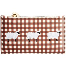 BCBG Bifold Embroidered Sheep Gingham Bifold Wallet