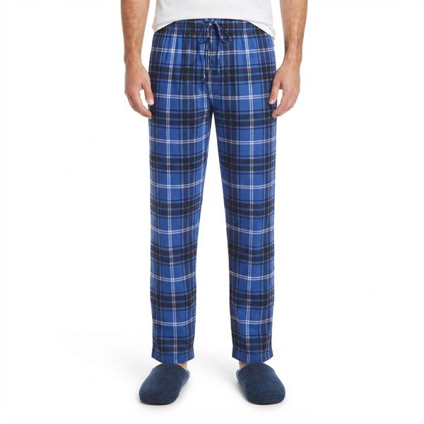 Mens Preswick & Moore(R) Plaid Drawstring Pajama Pants - Blue - image 