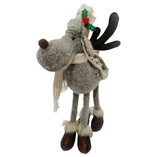 Plush Standing Reindeer w/ Scarf & Sweater - image 