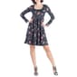 Womens 24/7 Comfort Apparel Black Floral Knee Length Dress - image 1
