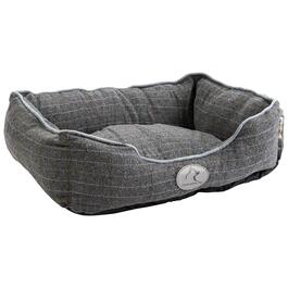 Comfortable Pet Yarn Dyed Plaid Large Cuddler Pet Bed - Grey