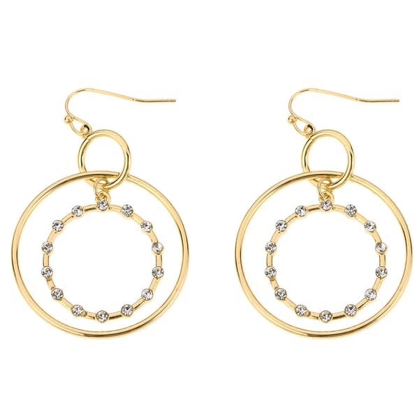 Ashley Cooper(tm) Gold-Tone Double Hoop Drop Earrings - image 