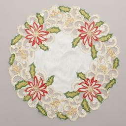Poinsettia & Leaves Shaped Cutwork Placemat