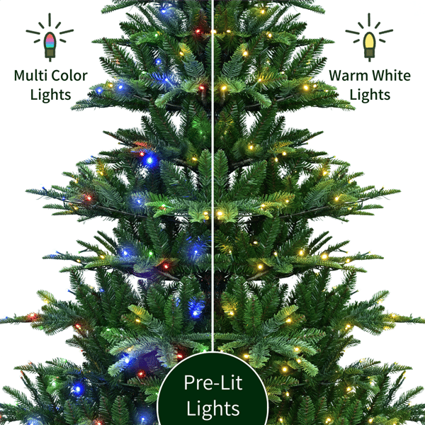 Puleo International 7.5ft Pre-Lit LED Mountain Fir Christmas Tree