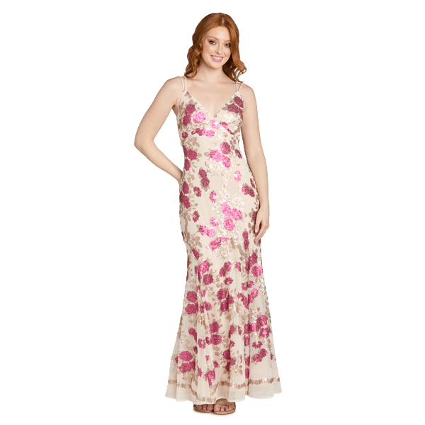 Juniors Morgan &amp; Co. Floral Sequin Sheath Dress - image 