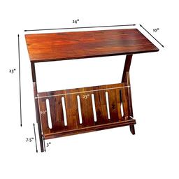 Casual Contemporary Living Acacia K End Table w/ Display Rack