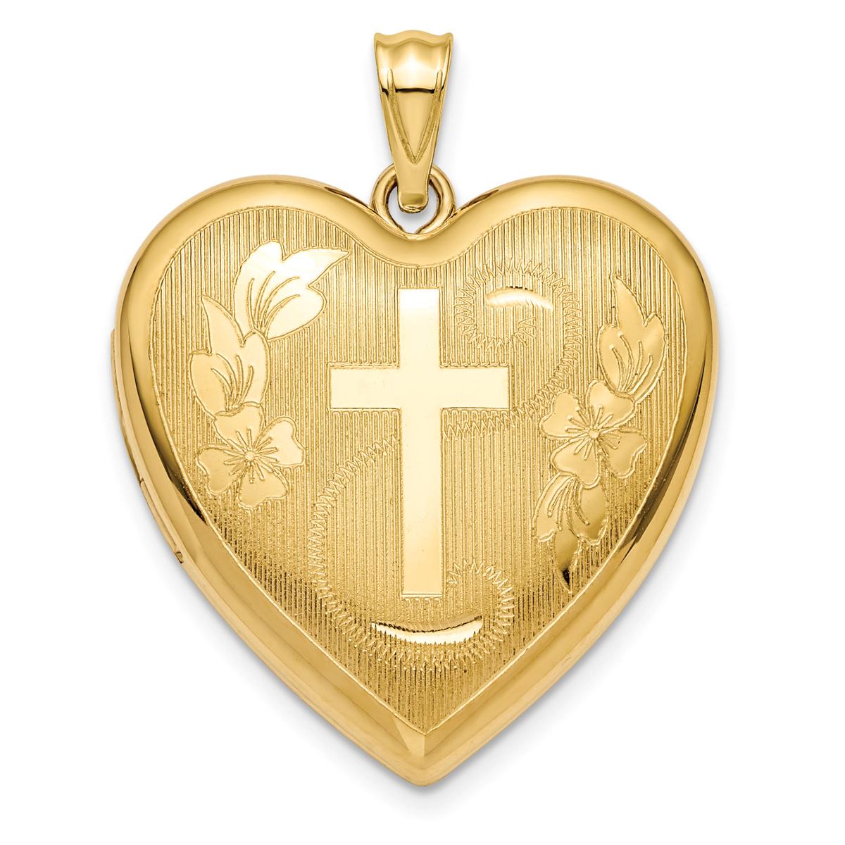 Gold Classics™ 14kt. Gold 24mm Cross Ash Holder Heart...