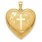 Gold Classics&#40;tm&#41; 14kt. Gold 24mm Cross Ash Holder Heart Locket - image 1