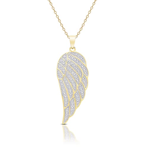 Accents by Gianni Argento Diamond Accent Plated Wing Pendant - image 