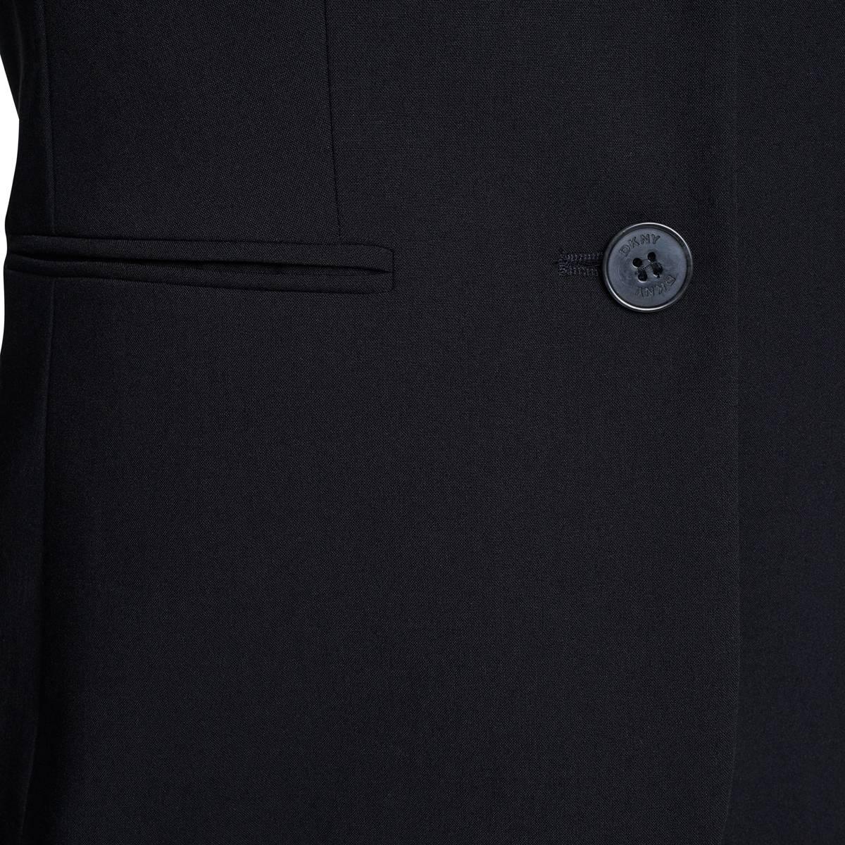 Womens DKNY Long Sleeve Solid Two Button Blazer - Black