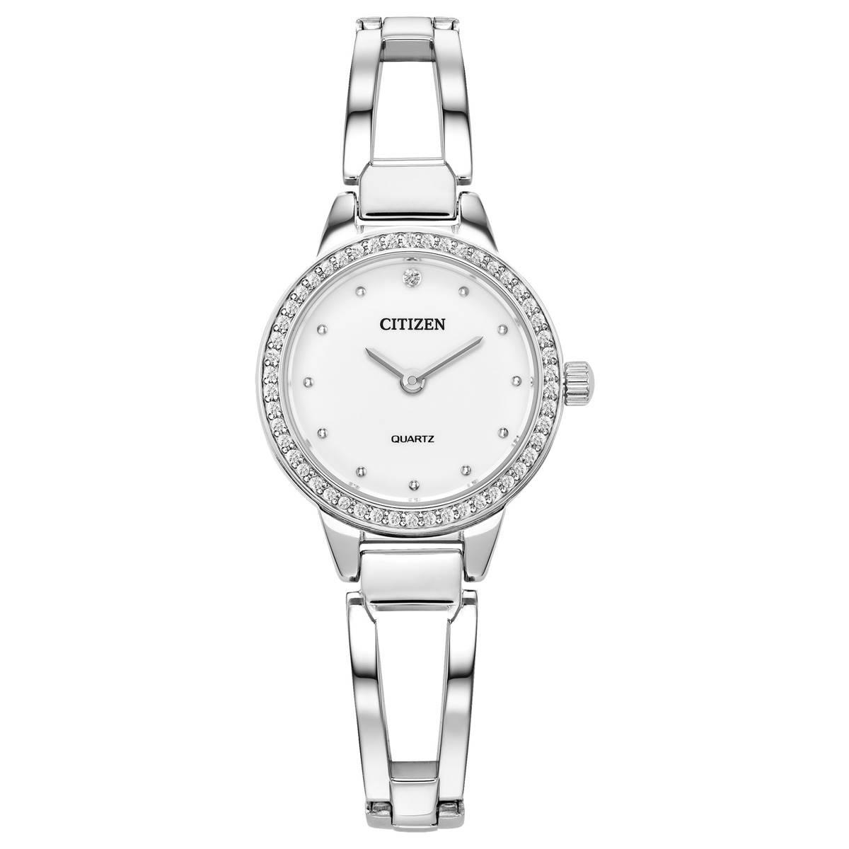Womens Citizen® Crystal Accent White Dial Watch -...