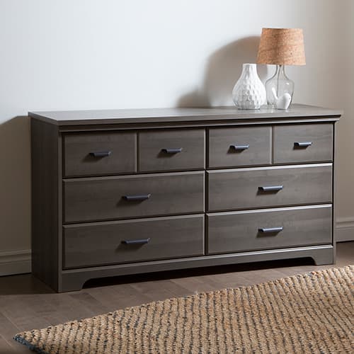 South Shore Versa 6-Drawer Double Dresser-Grey