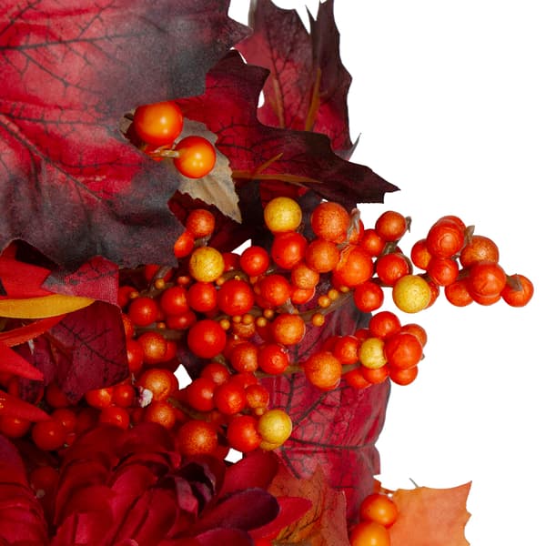 Northlight Seasonal Leaves and Flowers Fall Wreath