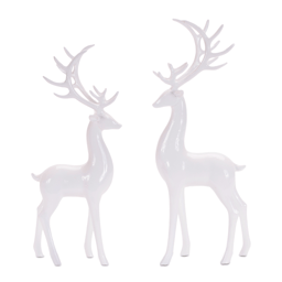 Melrose Standing Winter Deer Figurines - Set of 2