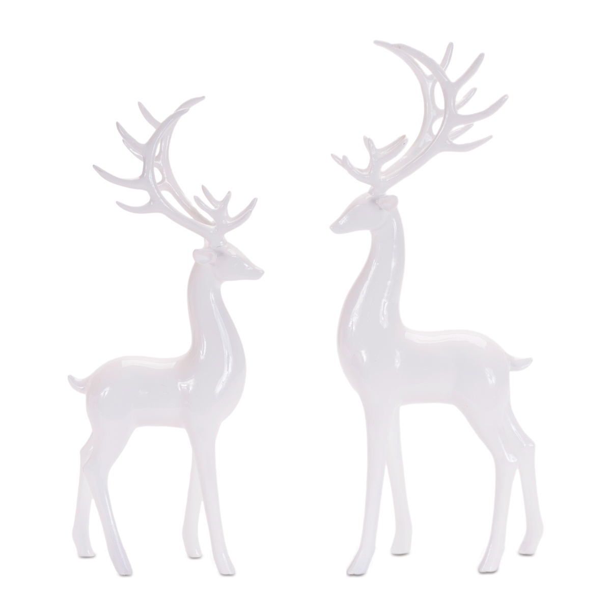 Melrose Standing Winter Deer Figurines - Set of 2