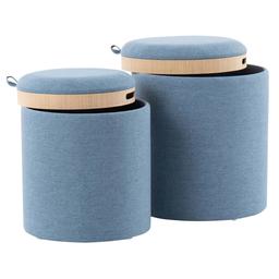 LumiSource Tray Contemporary Nesting Ottoman Set