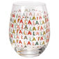 Home Essentials 18oz. Fa La La La Stemless Wine Glass - image 1