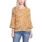 Petite NY Collection 3/4 Bell Sleeve Scroll Burnout Blouse - image 1