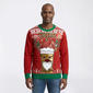 Mens Holiday Hype Reindeer Drink Pocket Ugly Christmas Sweater - image 1