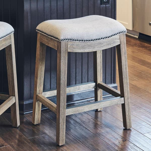 New Ridge Home Goods Sadie Natural Wood Counter-Height Barstool