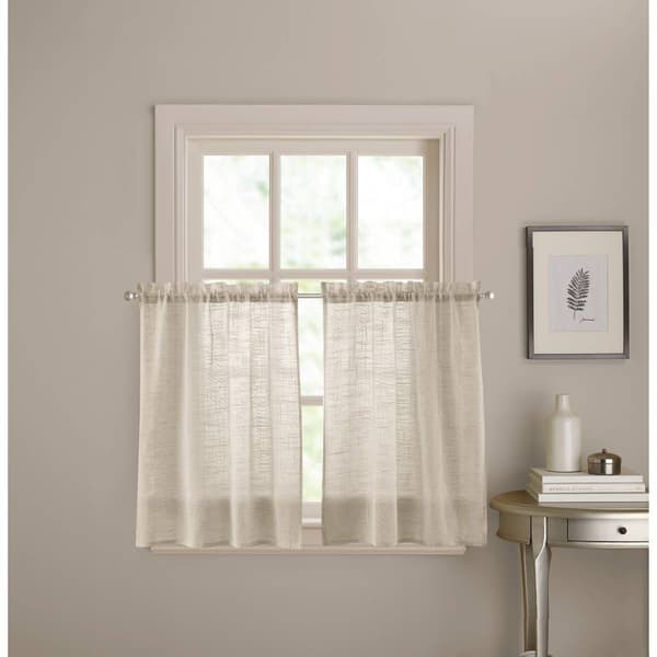 DKNY Classic Linen Kitchen Curtains Pair - Boscov's