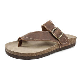 Womens White Mountain Carly Comfort Leather Footbed Sandals