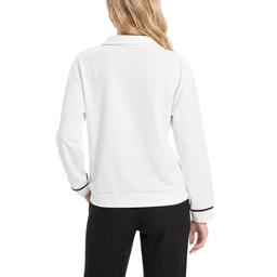 Womens NY Collection Long Sleeve Contrast Trim Sweatshirt