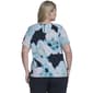 Plus Size Calvin Klein Short Sleeve Pleated Neck Floral Blouse - image 2