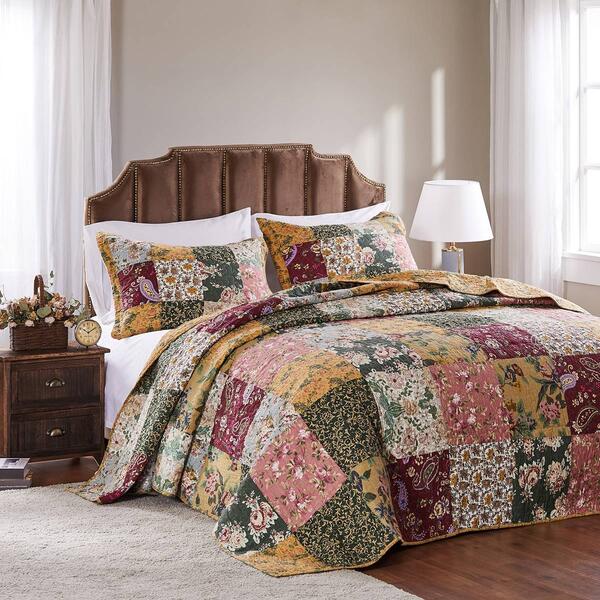Greenland Home Fashions&#40;tm&#41;  Antique Chic Patchwork Bedspread Set - image 