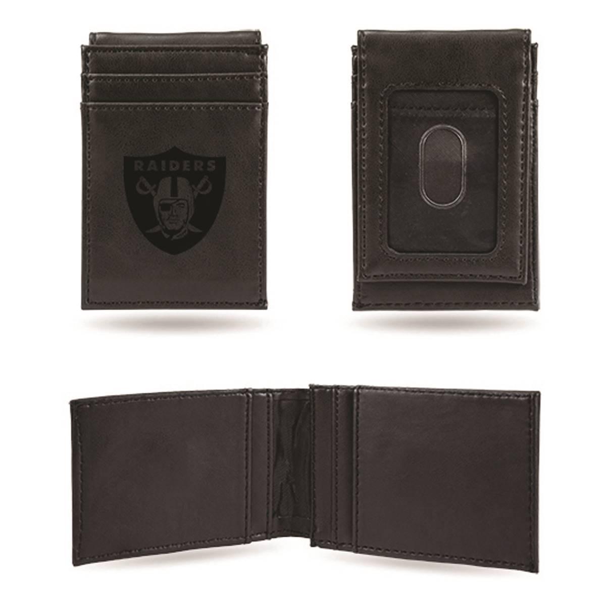 Mens NFL Las Vegas Raiders Faux Leather Front Pocket Wallet