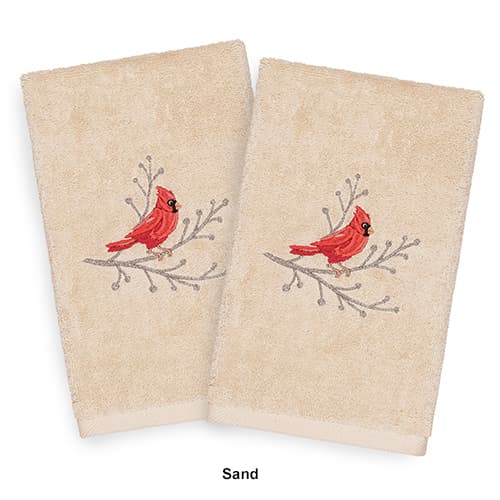 Linum Home Textiles Christmas Cardinal Hand Towels - Set of 2