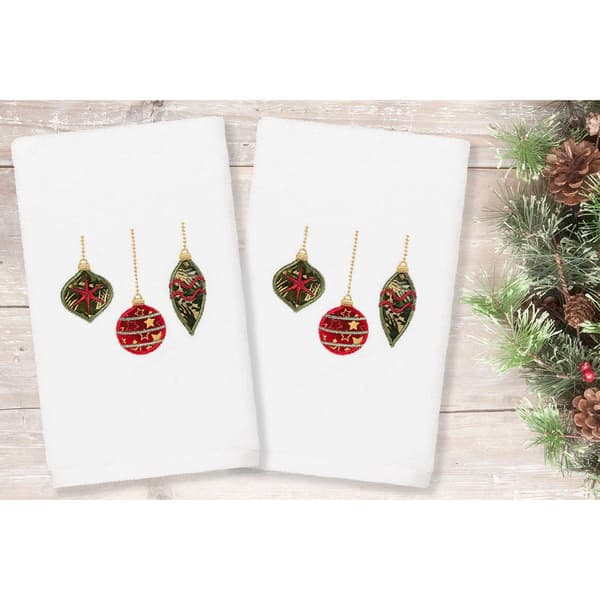Linum Home Textiles Christmas Ornaments Hand Towels - Set Of 2