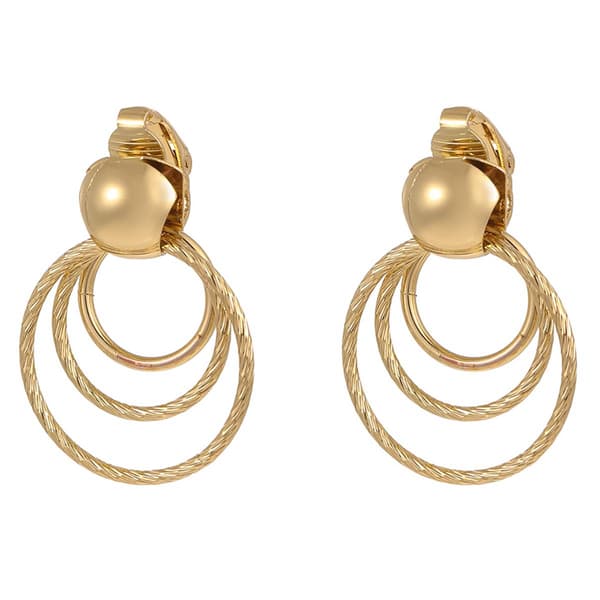 Design Collection Gold-Tone Multi Rings Clip Earrings - image 