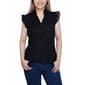 Womens NY Collection Cap Sleeve Paisley Lace Split Neck Blouse - image 1