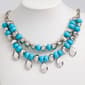 Ashley Cooper(tm) Turquoise & Rhodium Nugget Statement Necklace - image 1