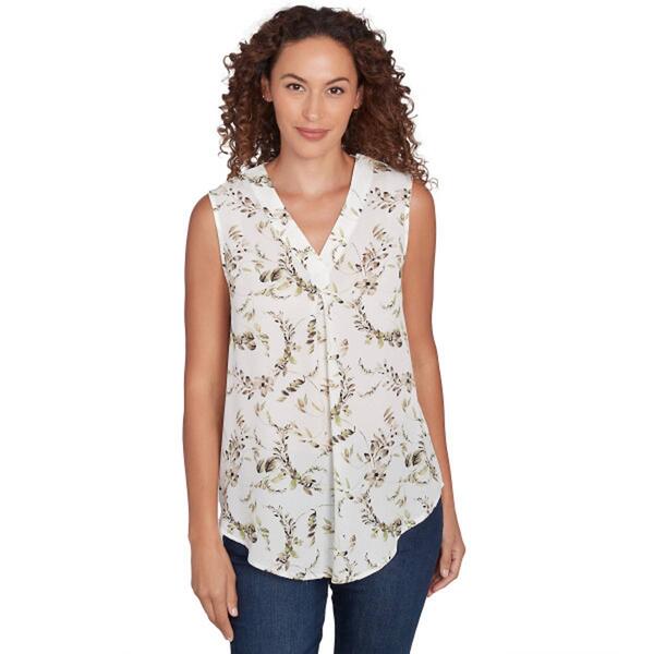 Womens Emaline Key Largo Sleeveless Leaf Blouse - image 
