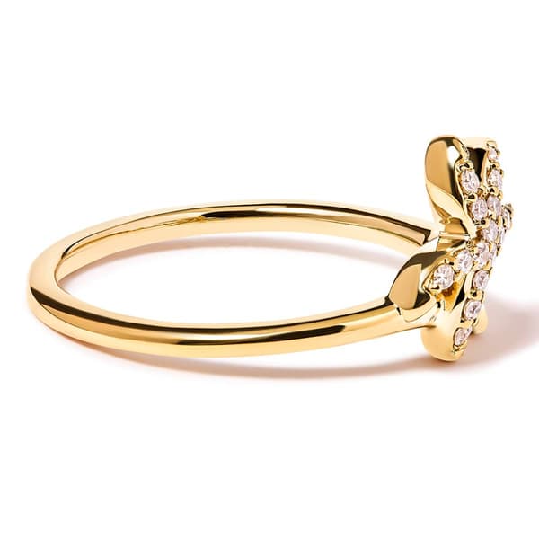 Haus of Brilliance 10kt. Gold 1/10ctw. Diamond Palm Tree Ring