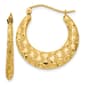 Gold Classics(tm) 14kt Gold Laser Cut Patterned Hoop Earrings - image 1